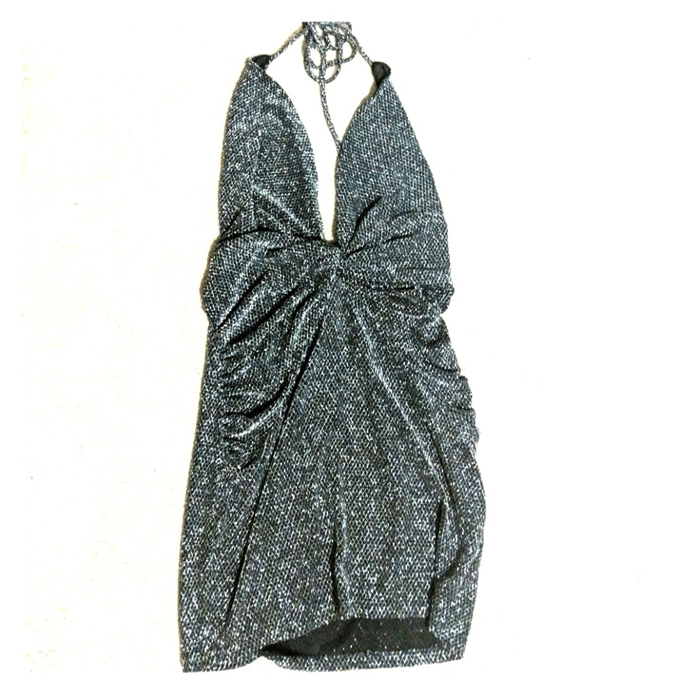 Plus Size Twist-Front Halter Dress